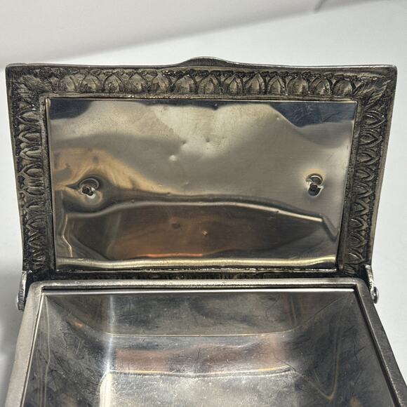 Antique Greek Trinket Box 5”x4.5” Parthenon Acropolis Athens Silver Plated/Solid - Picture 7 of 16